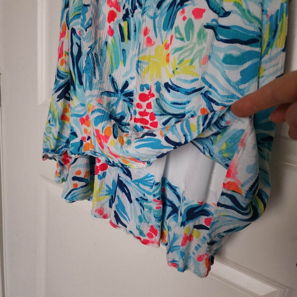 Lilly Pulitzer Dress Bellamie Open Cold Shoulder Serene Blue Tippy Top Small - Picture 7 of 12
